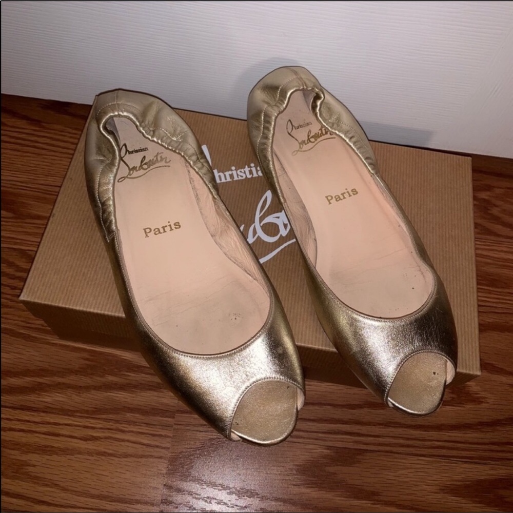 COPY - Christian Louboutin platinum Napa flats